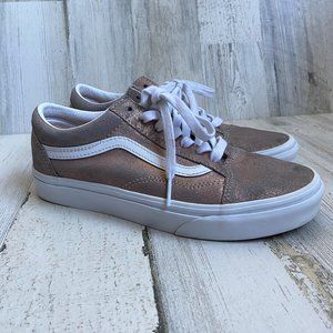 CLEARANCE! VANS Size 7 Old Skool Low Skate Shoes Rose Gold Sneakers Leather
